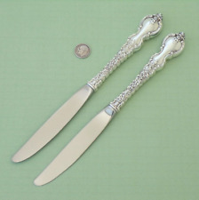 Two 2 INTERNATIONAL HH Sterling Stainless Du BARRY Luncheon Knife KNIVES 9" Lg