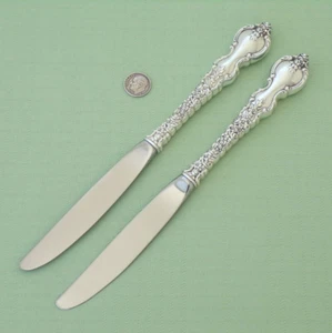 Two 2 INTERNATIONAL HH Sterling Stainless Du BARRY Luncheon Knife KNIVES 9" Lg - Picture 1 of 3