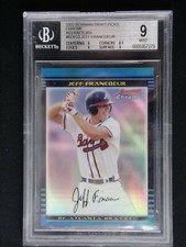 JEFF FRANCOEUR BGS 9 MINT 2002 BOWMAN CHROME DRAFT PICKS REFRACTOR #BDP23