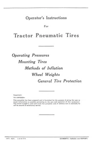 IH International Tractor Pneumatic Tires Operator's Instructions Manual - Picture 1 of 7