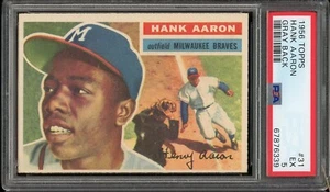 1956 Topps Baseball #31 Hank Aaron White Back PSA 5 *d2 (PSA mislabel) - Picture 1 of 2