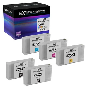 SPEEDY 5PK Replacement Epson 676XL T676XL Black Color WorkForce WP-4020 WP-4530 - Picture 1 of 5