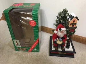 Holiday Creations Musical & Lighted Santa With Birdhouse and Birds Used - Picture 1 of 7