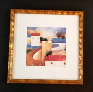 Artist E. Milan Art Print "Casa I" Matted and Framed 13x13 Signed - Picture 1 of 15