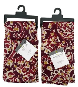 NWT Threshold Floral Paisley Cloth Napkins 100% Cotton Deep Red 20"x20” 4 Total - Picture 1 of 4