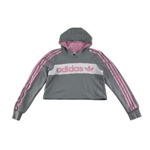 Adidas hoodie 11-12 years grey and pink cropped pullover - Picture 1 of 9