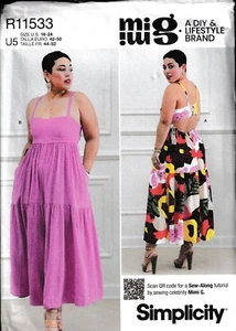 Cut Out Back Dress & Jumpsuit by Mimi G Plus Size 16-24 Sewing Pattern - Picture 1 of 7