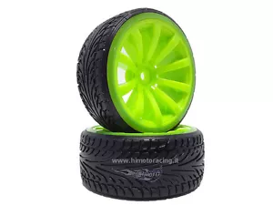 Pareja De Ruedas Completas Con Inserto 1/10 Llantas Verdes On-Road Drift Himoto - Imagen 1 de 1