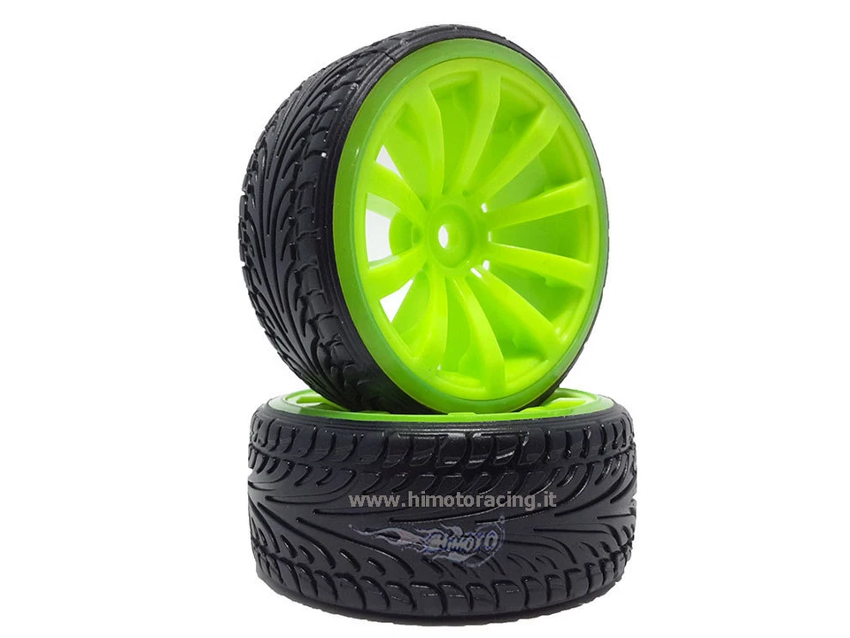 Couple Of Wheel Complete Of Insert 1/10 Circles Green on-Road Drift HIMOTO - Image 1 of 1