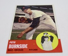 Pete Burnside	Baseball 1963	Baltimore ORIOLES Pitcher Topps #19 Trading Card