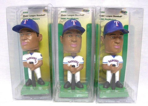 Lot Of 3 Alex Rodriguez A-ROD Texas Rangers Mini Playmakers MLB Bobblehead A-4 Cover