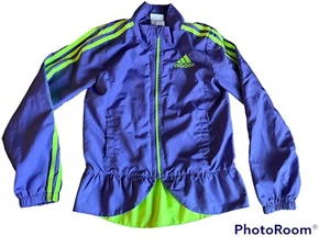 Adidas Youth Girls sz 6X jacket full zip windbreaker two colors comb. EUC - Picture 1 of 9