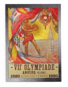 Centennial Olympic Games 1995 Official Poster Card P-6 Summer Olympiad VII -1920 - Picture 1 of 2