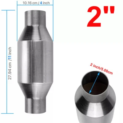 2" 5.08cm Universal Sport Cat Catalytic Converter High Flow 400 Cells Stainless - image 1 of 4