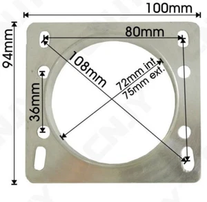 76MM PLATE ADAPTER FOR MOUNTING AIR FILTER Porsche 944 PH1 - Picture 1 of 2