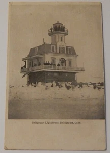 Penfield Reef Lighthouse Bridgeport CT postcard vintage - Picture 1 of 2