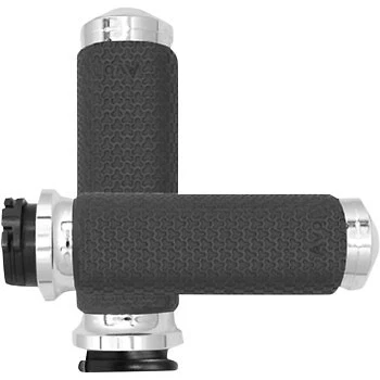 AVON MF-63B-CH Chrome Vibration Dampening Memory Foam Hand Grips for Cable Op - Image 1 of 1