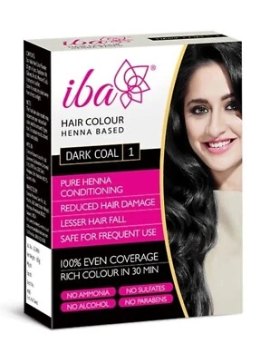 UK SELLER Iba Halal Care Hair Color, Dark Coal, 70g + Free Sachet