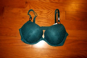 38C BRA ❤️ VICTORIA'S SECRET ❤️ GREEN LACE OVER PUSH UP ❤️ ANGEL EVERYDAY COMFY - Picture 1 of 5