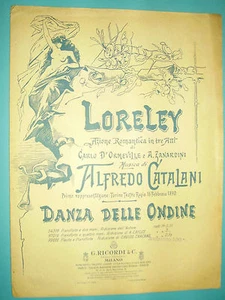 Loreley Azione Romantica in Tre Atti di Alfredo Catalani Danza delle Ondine 1930 - Imagen 1 de 1