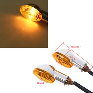 2 x Motorrad-Blinker, gelbe Lichter, Chrom, passend für Honda BMW Triumph 12 V - Picture 1 of 12