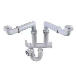 Talea Double Kitchen Sinks Drain Pipe Kit Drain Pipe Rear Hard Tube - Picture 1 of 12