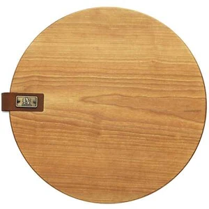 Tabla de cortar de grano con borde de madera de cerezo redondo Gabriella de lujo hecha en EE. UU. - Imagen 1 de 8
