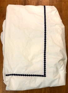 Pottery Barn Teen, TWIN Duvet Cover, Pearl Navy Blue Embroidery Dots - Picture 1 of 6