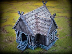 Villager House-Kingdom of Saxonia-Rohan 28mm Tabletop Terrain LOTR Middle Earth - Picture 1 of 7