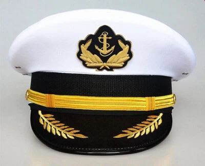 Boné marinheiro marinheiro marinheiro tripulação militar oficial branco - Imagem 1 de 4