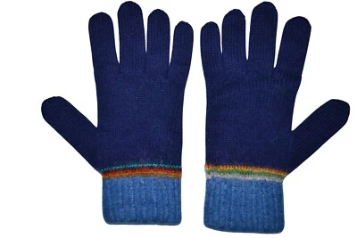 Guantes Paul Smith Mainline Signature Intarsia Azul Marino Para Hombre Nuevos Foto 1 de 4