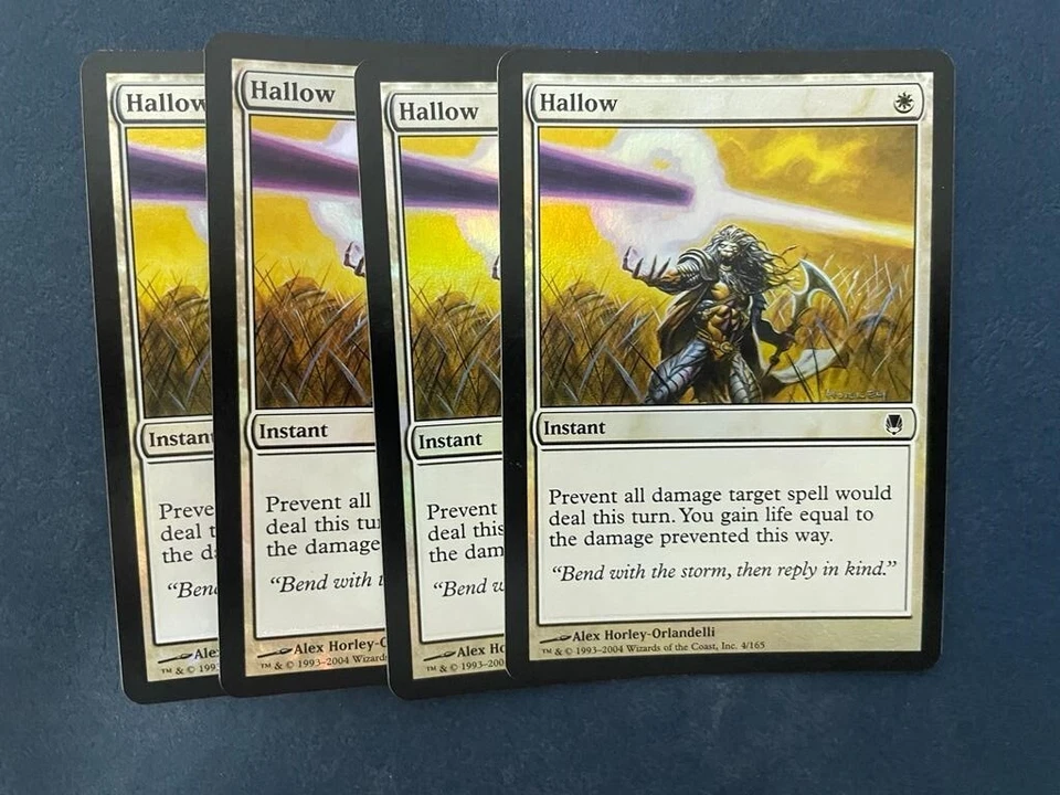 MTG 4X FOIL DARKSTEEL HALLOW NM MAGIC THE GATHERING COMMON WHITE INSTANT CARDS - Image 1 of 4