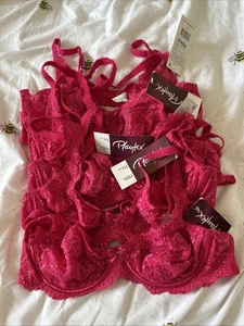 JOBLOT 8 Playtex Women’s Flower Elegance Bra Wired Full Cup Hot Pink UK 34B BNWT - Picture 1 of 12