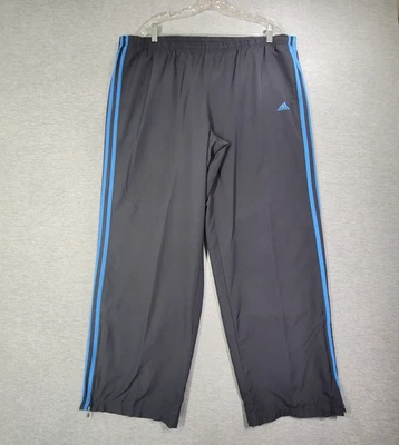 Pantalones de chándal Adidas para hombre XL azul marino a rayas pierna recta tobillo cremallera malla forrada logotipo Foto 1 de 4