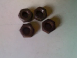 Vintage 3/8" BSW Whitworth Hexagon Nuts Pack of 4 Natural Tarnishing Unplated - Picture 1 of 3