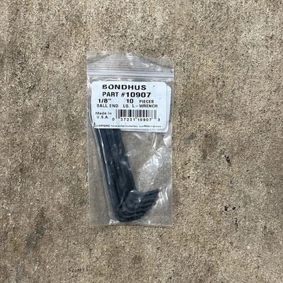 10pk Bondhus 1/8” Ball End L-Wrench Hex Allen Wrenches 10907 - Image 1 of 2