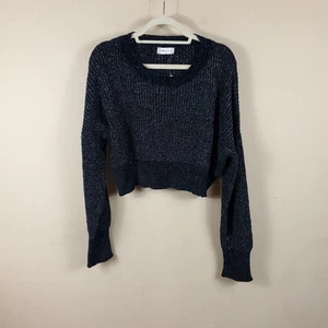 Altar'd State Gold Metallic Chunky Knit Cropped Sweater Size L - Picture 1 of 12