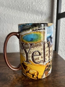 Americaware 2008 Yellowstone National Park Brown Tall Coffee Mug Souvenir 16 Oz - Picture 1 of 13