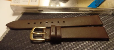 Correa de reloj Hadley-Roma 16 mm marrón piel de becerro genuina MS702 Foto 1 de 2