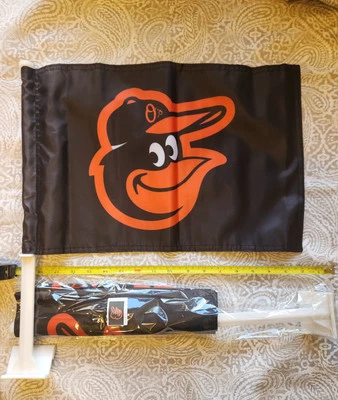 Baltimore Orioles MLB 12X18 Inch Baseball Car Window 2-Sided Flag Set Of 2 - Image 1 of 2