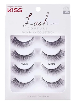 Cílios postiços KISS Lash Couture preto fosco vison falso, cílios listrados, foscos - Imagem 1 de 2