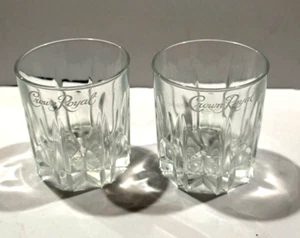 Crown Royal Whiskey Rocks Gläser 3,5"h 3,25" breiter Rand 2er Set schwerer geschliffener Boden - Bild 1 von 17