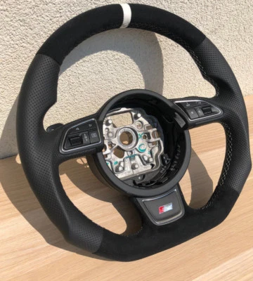 Tausch Abgeflacht S-line ALCANTARA lenkrad AUDi A1 A6 A7 4G0  Multi schaltwippen - Bild 1 von 4