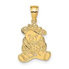 Gift for Mothers Day 14k Yellow Gold Dressed Up Teddy Bear Charm Pendant 1.03g
