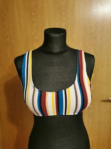 Damen Bikini Oberteil bunt gestreift mit Pads Größe 40 C&A - Bild 1 von 2