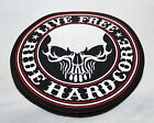Live Free Ride Hardcore Patch XL R&#252;ckenaufn&#228;her Badge 24cm Biker Kutte Skull