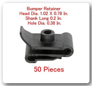 50 Bumper Retainer Head Dia:1.02X0.78" Shank L: 0.2" Hole Dia. 0.38" For Toyota - Picture 1 of 2