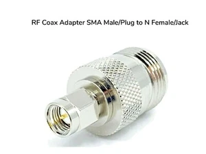 2 Stück RF Koaxial Adapter SMA Stecker/Stecker auf N Buchse/Buchse vernickelt Gehäuse - Bild 1 von 4