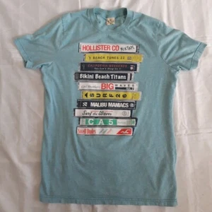 Used T-Shirt Womens Size Large Hollister Cassette Tape Surf Beach Music Lover - Picture 1 of 12