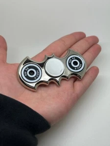 trendy gadget FIDGET SPINNER Silver BATMAN style Relieve Anxiety Stress Autism - Picture 1 of 5